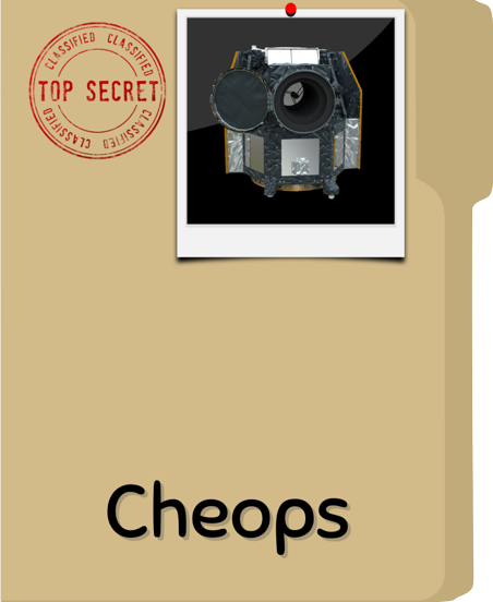 Cheops case file image. This link goes to a page with more information on the Cheops satellite.